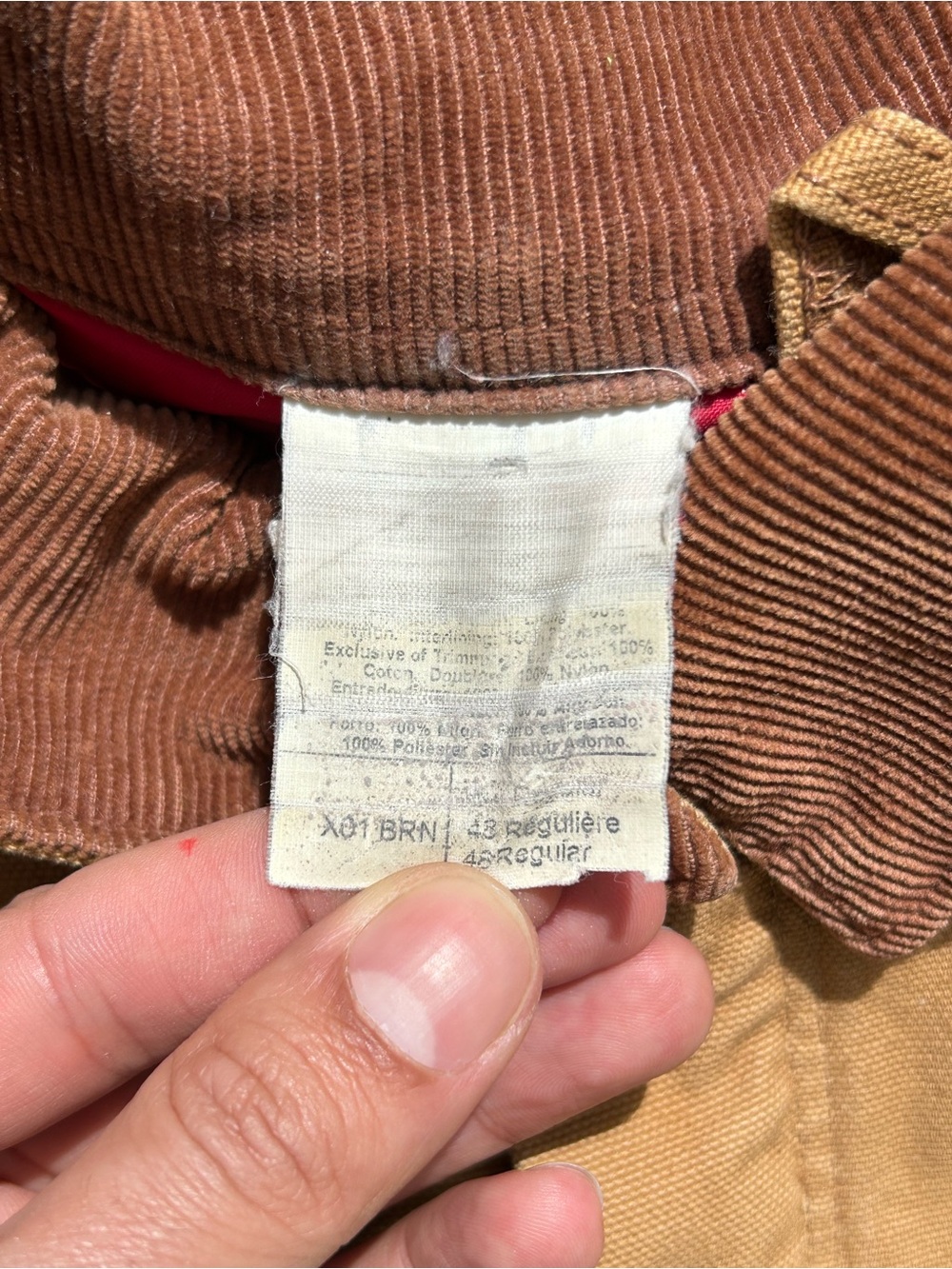 Carhartt Men's Brown Corduroy Collar Tan Work Jacket - Picture 6 of 7